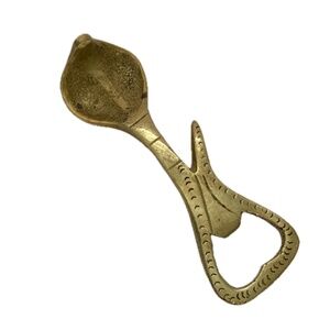 Mid-century brass cobra snake bottle opener